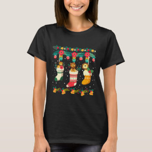 Lion Christmas Stocks X mas Lights Pajama T-Shirt