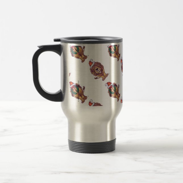 Lion Christmas Travel Mug (Left)