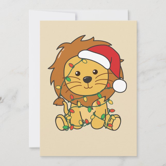 Lion Christmas Winter Animals Holiday Lions (Front)