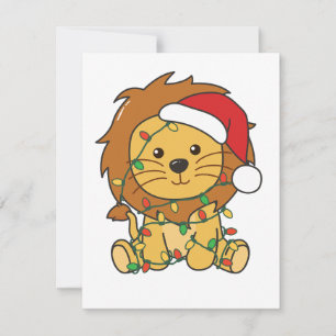 Lion Christmas Winter Animals Holiday Lions Card