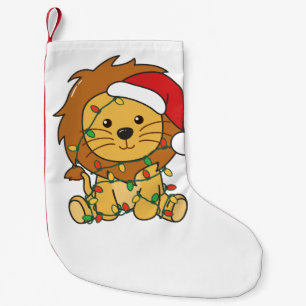 Lion Christmas Winter Animals Holiday Lions Small Christmas Stocking