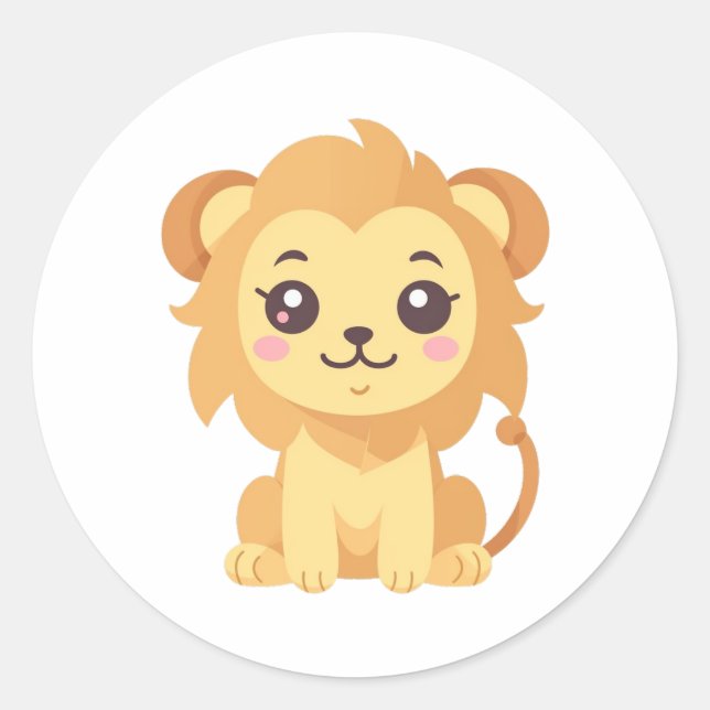Lion Classic Round Sticker (Front)