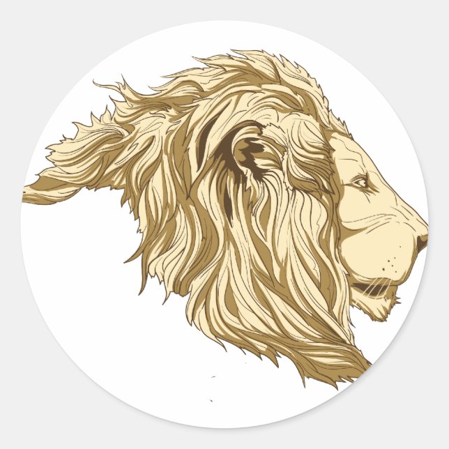 Lion Classic Round Sticker (Front)