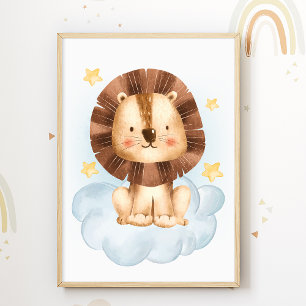 Lion Cloud Nursery Poster Kids Room Print