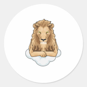 Lion Clouds Classic Round Sticker