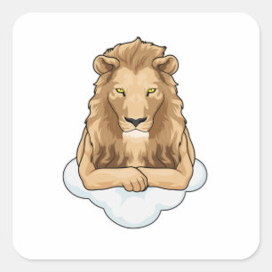 Lion Clouds Square Sticker