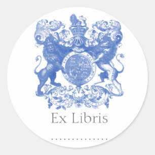 Lion Coat of Arms Ex Libris Classic Round Sticker