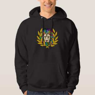 Lion colorful children laurel wreath king hoodie