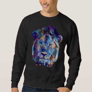 Lion Colorful Lion Face abstract Painting Lion Sweatshirt
