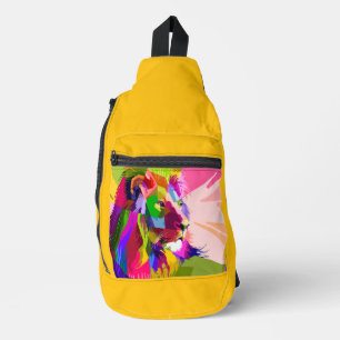 Lion Colorful Prismatic Pop Art Design-62501 Sling Bag