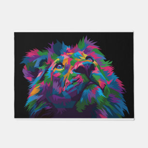 Lion Colourful Lion Head Doormat