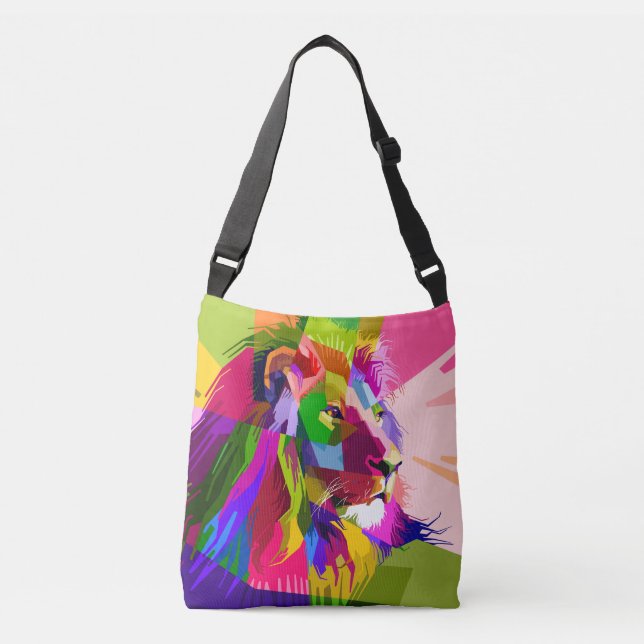 Lion Colourful Prismatic Pop Art Design-62501 Crossbody Bag (Front)
