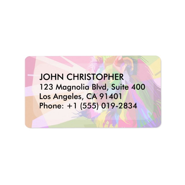 Lion Colourful Prismatic Pop Art Design-62501 Label (Front)
