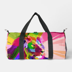 Lion Colourful Prismatic Pop Art Design Duffle Bag