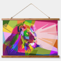 Lion Colourful Prismatic Pop Art Design