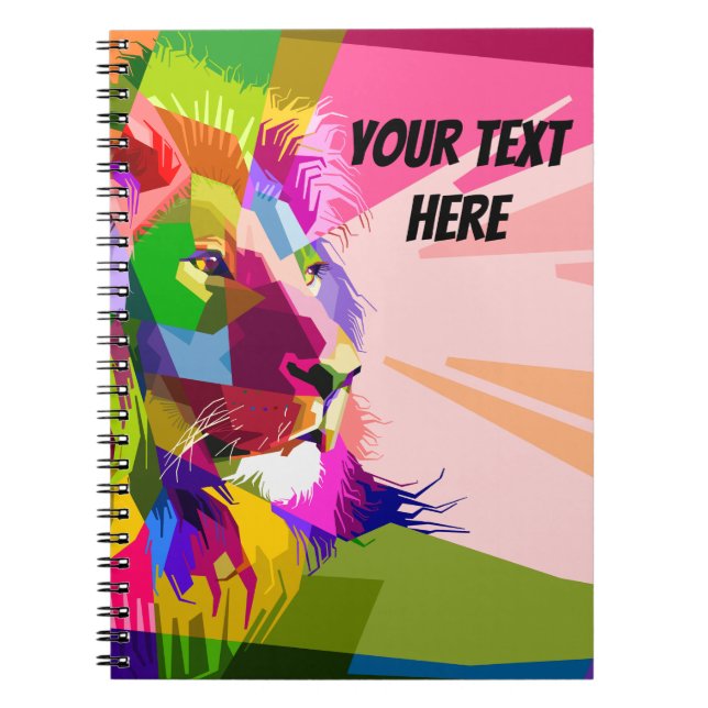 Lion Colourful Prismatic Pop Art Design Notebook (Front)