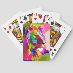 Lion Colourful Prismatic Pop Art Design Playing Cards