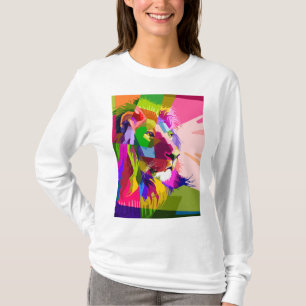 Lion Colourful Prismatic Pop Art Design T-Shirt