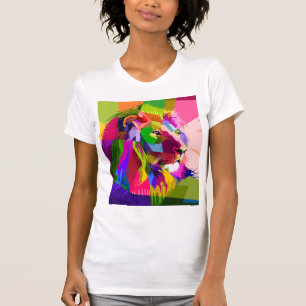 Lion Colourful Prismatic Pop Art Design T-Shirt