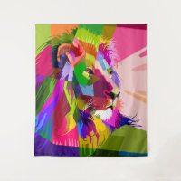 Lion Colourful Prismatic Pop Art Design