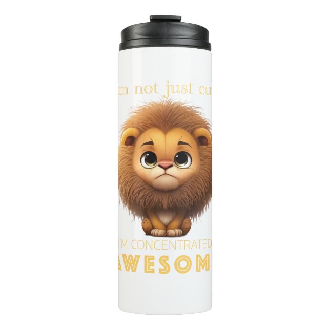 Lion Concentrated Awesome Cute Adorable Funny Quo Thermal Tumbler (Front)