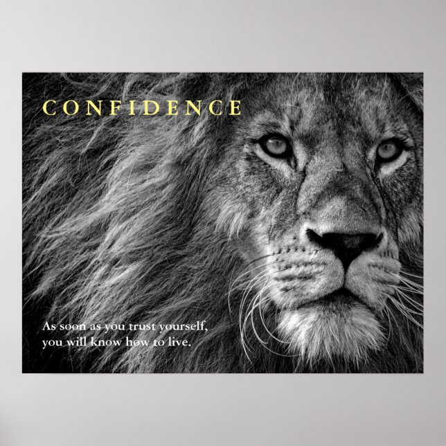 Lion Confidence Quote Inspirational Poster (Front)