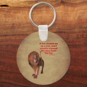 Lion Confucius Inspirational Quote  Key Ring