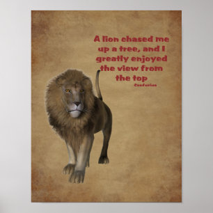 Lion Confucius Quote Inspirational Poster