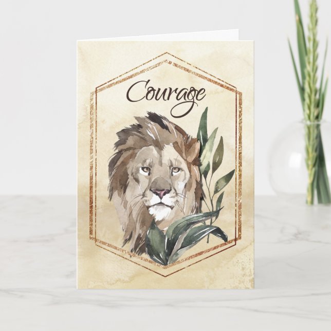 Lion Courage for 12 Step Recovery Support Card (Front)