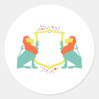 Lion Crest Classic Round Sticker