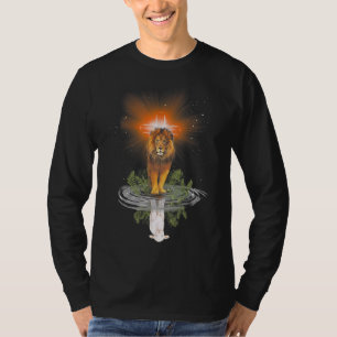 Lion Cross Jesus Reflection Water Mirror Sheep T-Shirt