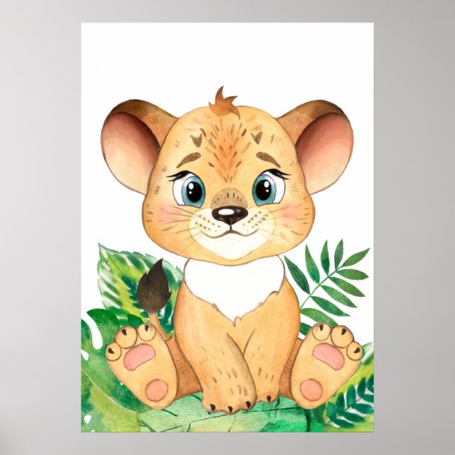 Lion Cub, Baby Animal, Jungle Safari Animals Poster (Front)