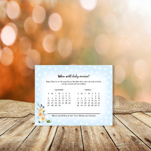 Lion Cub Blue Baby Due Prediction Shower Game Enclosure Card