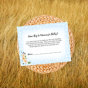 Lion Cub Blue Mum's Belly Size Baby Shower Game Enclosure Card