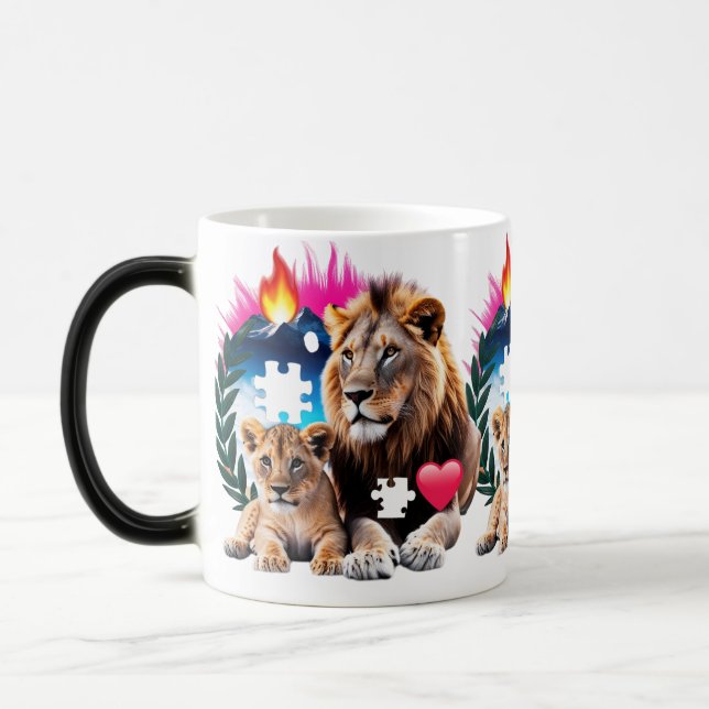 Lion Cub Emotional Elements Color Morphing Mug  (Left)