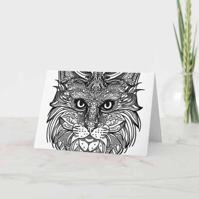 Lion Cub Face Note Card (Front)