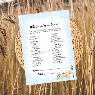 Lion Cub Floral Blue What's In Your Purse Game Programme