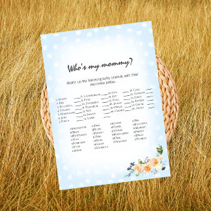 Lion Cub Floral Blue Who's My Mummy Shower Game Programme