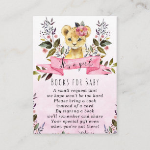 lion cub jungle girl books for baby request card