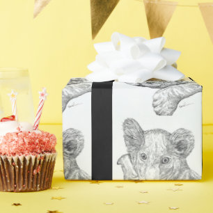 Lion Cub Pen and Ink Wrapping Paper