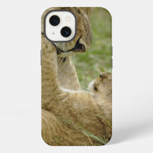 Lion cub playing with female lion, Masai Mara iPhone 13 Case