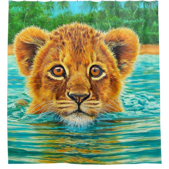 Lion Cub Shower Curtain (Front)