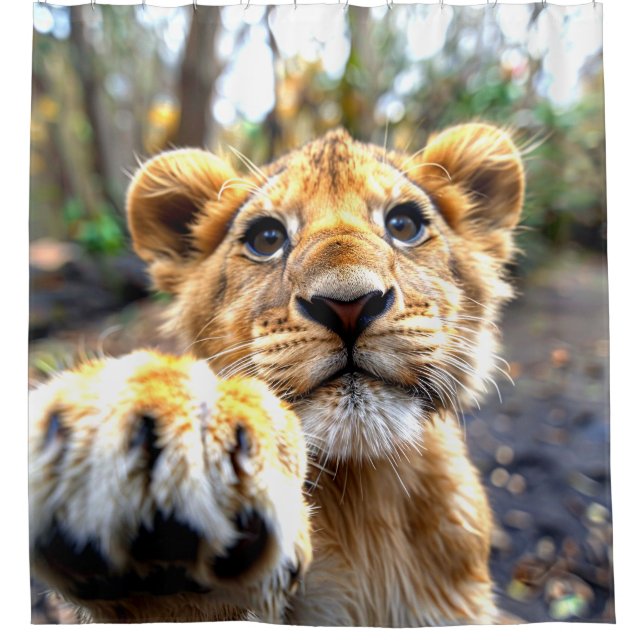 Lion Cub Shower Curtain (Front)
