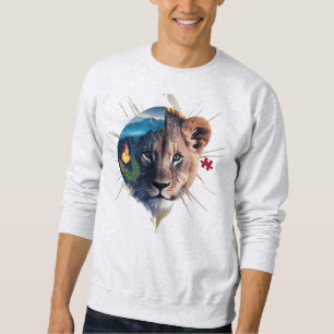 Lion Cub Split-Face Basic Sweatshirt - Element Dua