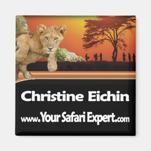 Lion Cub & Tribe Square Magnet / Name Tag