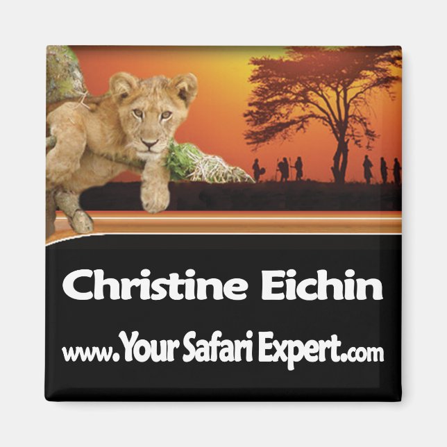 Lion Cub & Tribe Square Magnet / Name Tag (Front)