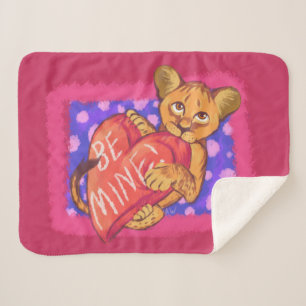 Lion Cub Valentine Sherpa Blanket