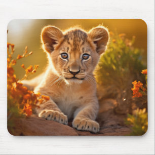 Lion Cub Wild Animal Tranquil Peaceful  Mouse Mat