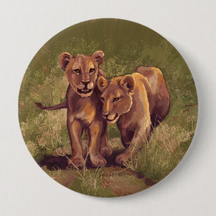 Lion Cubs 10 Cm Round Badge