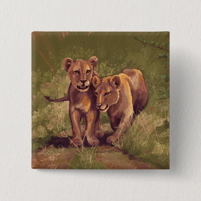 Lion Cubs 15 Cm Square Badge (Front)